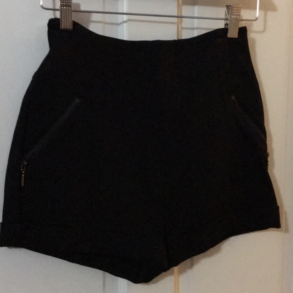 High waisted black shorts
